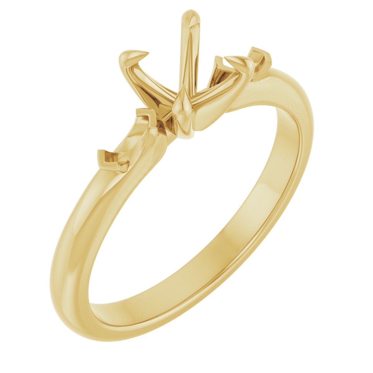 Claw-Prong Three-Stone Engagement Ring