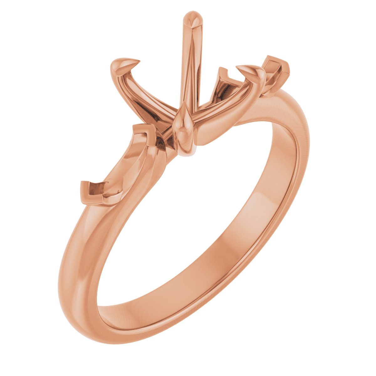 Claw-Prong Three-Stone Engagement Ring