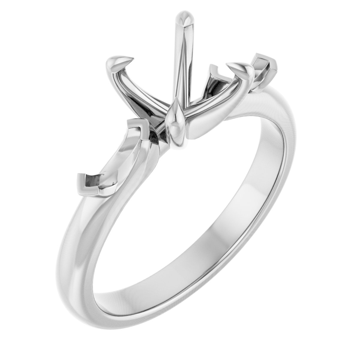 Claw-Prong Three-Stone Engagement Ring