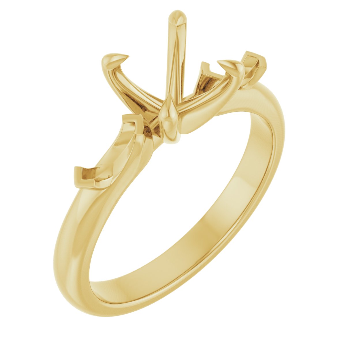 Claw-Prong Three-Stone Engagement Ring