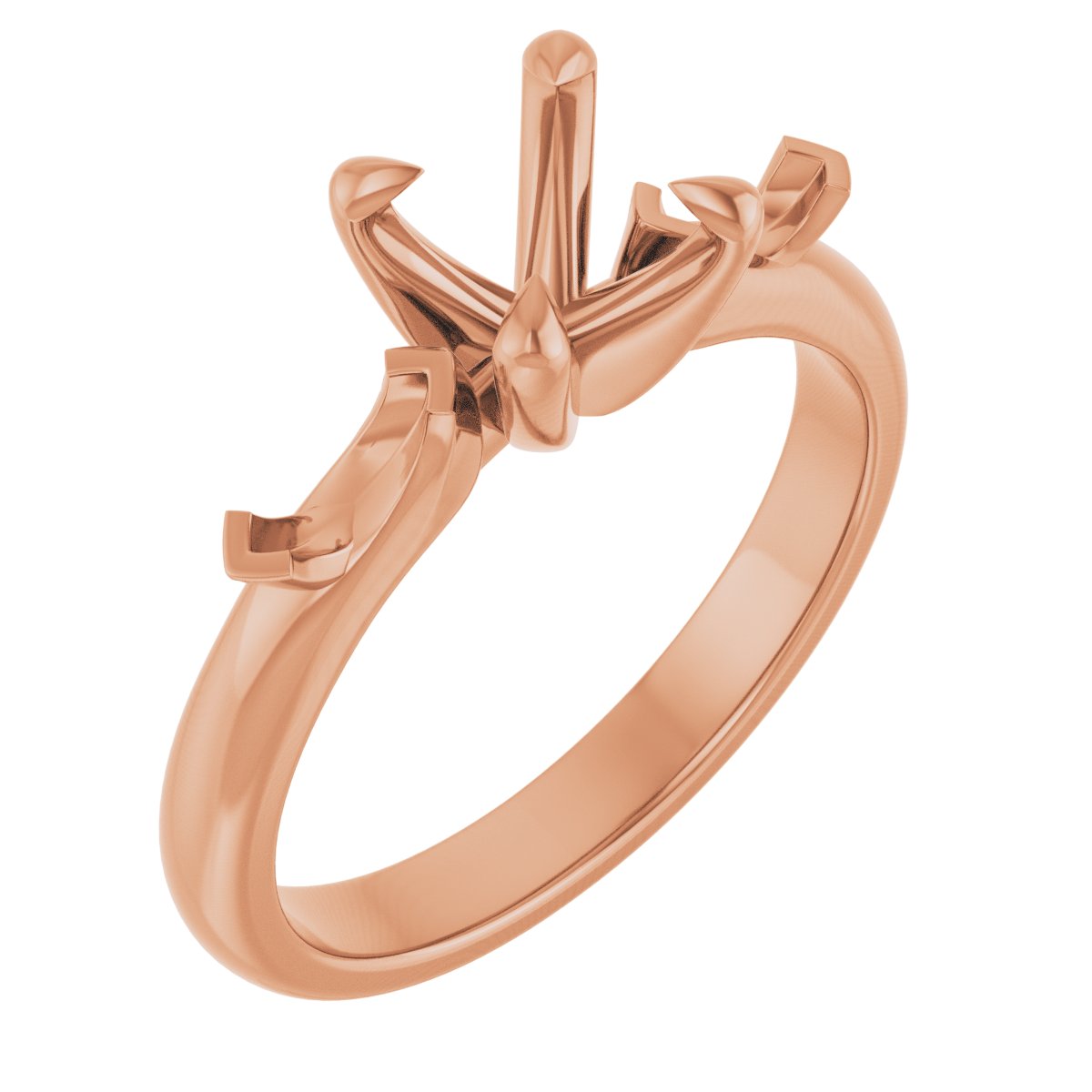Claw-Prong Three-Stone Engagement Ring
