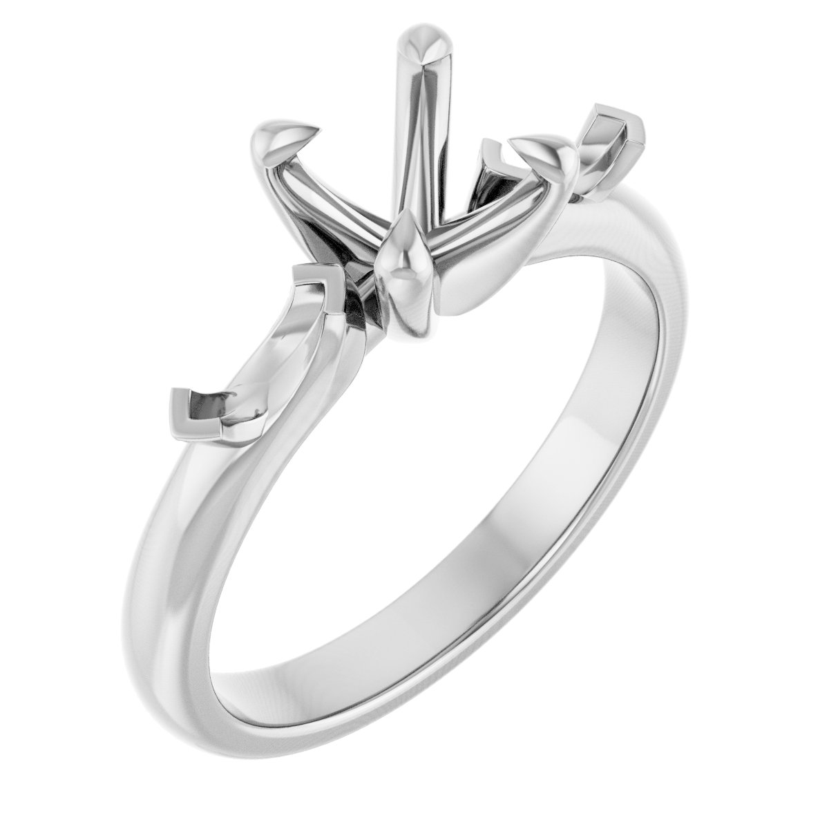 Claw-Prong Three-Stone Engagement Ring
