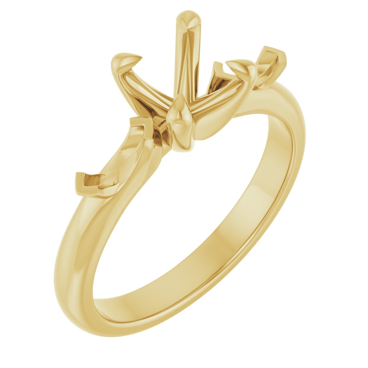 Claw-Prong Three-Stone Engagement Ring
