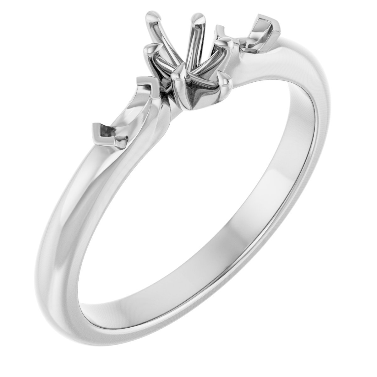 Claw-Prong Three-Stone Engagement Ring