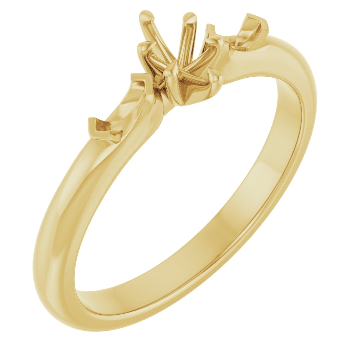 Claw-Prong Three-Stone Engagement Ring