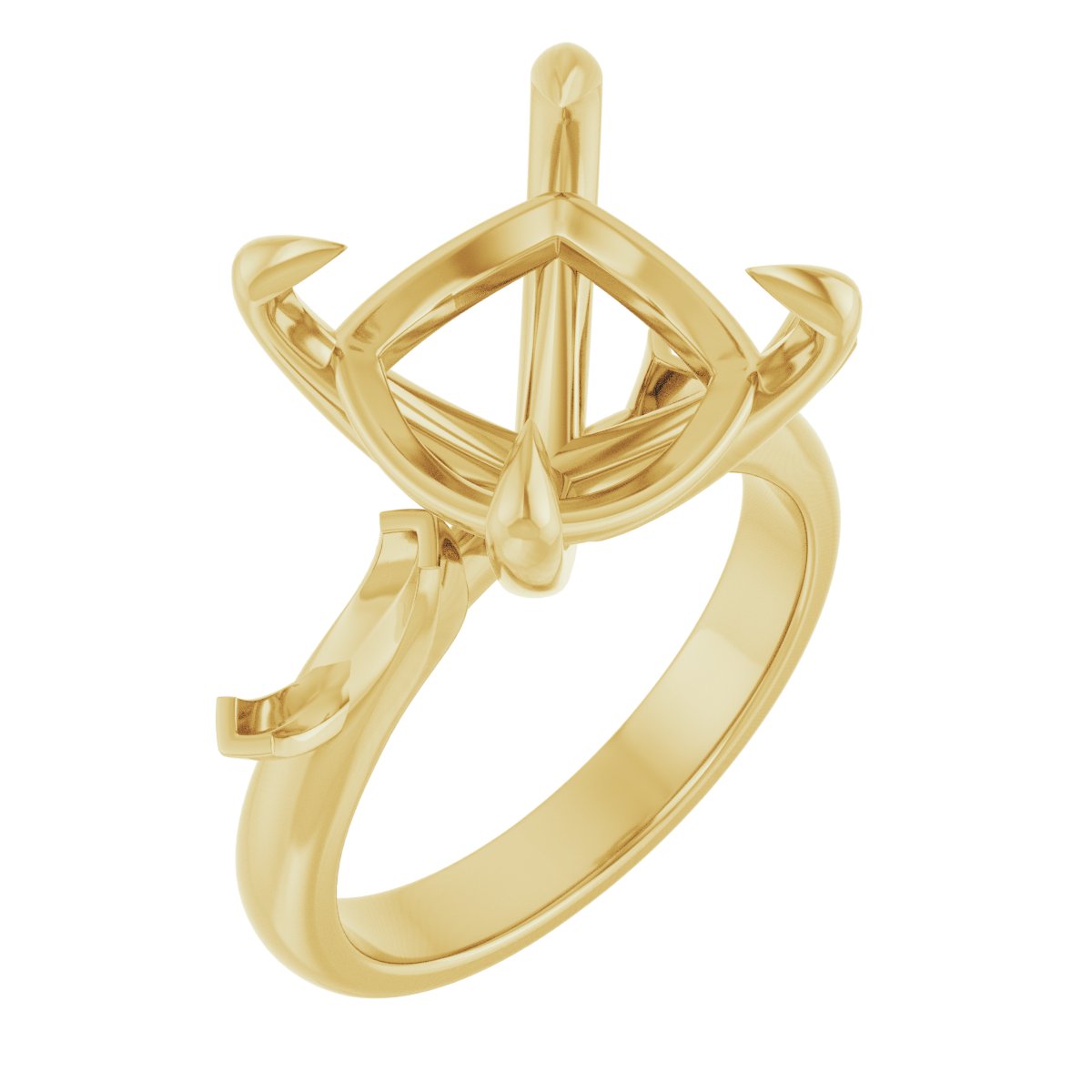 Claw-Prong Three-Stone Engagement Ring