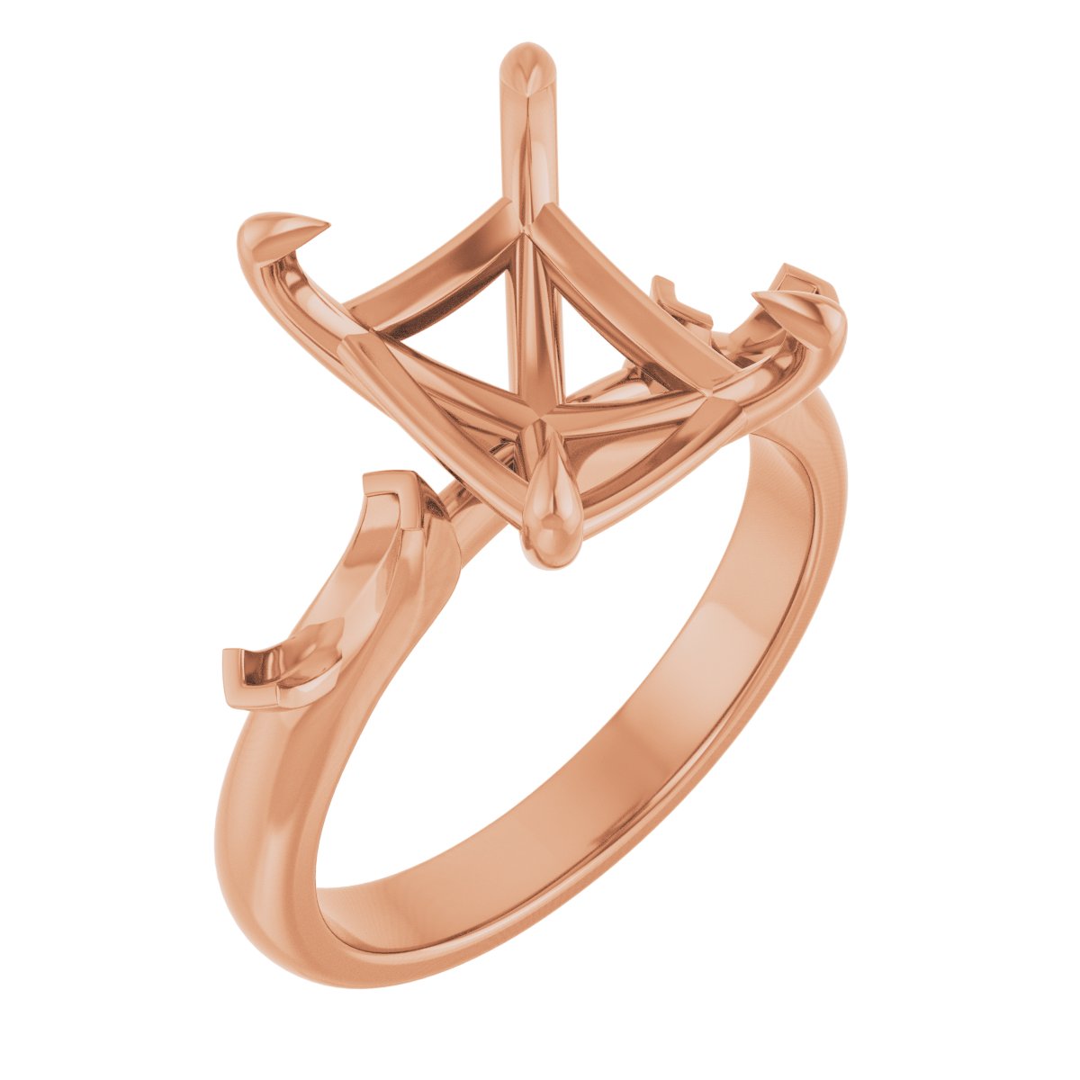 Claw-Prong Three-Stone Engagement Ring