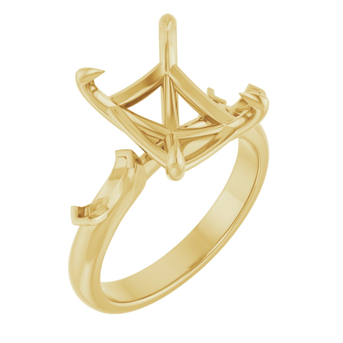 Claw-Prong Three-Stone Engagement Ring