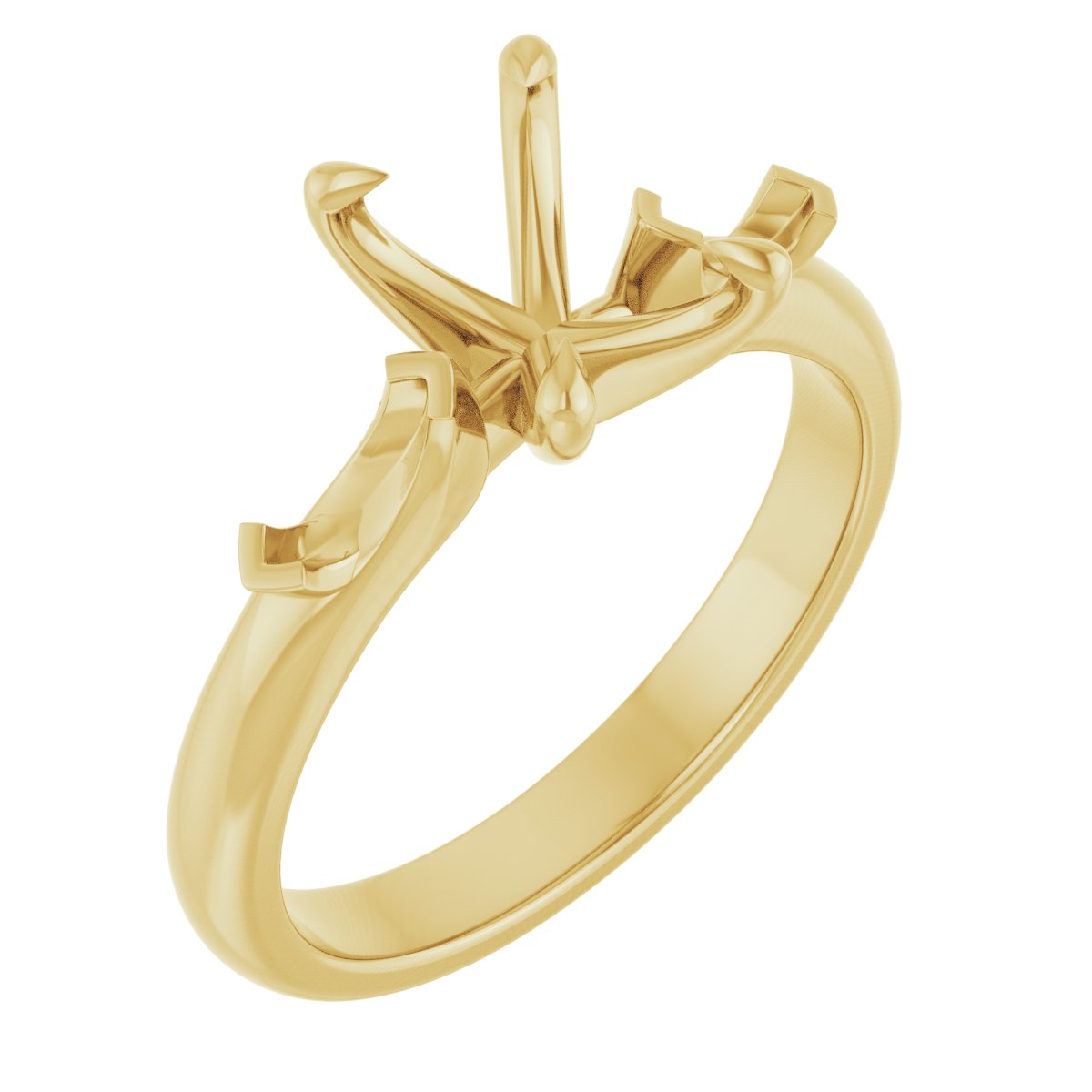 Claw-Prong Three-Stone Engagement Ring
