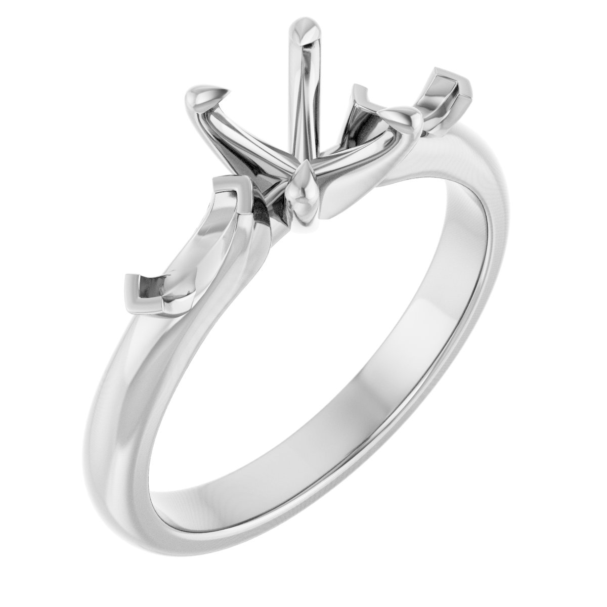 Claw-Prong Three-Stone Engagement Ring