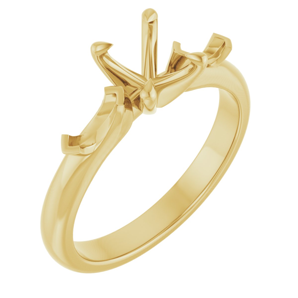 Claw-Prong Three-Stone Engagement Ring