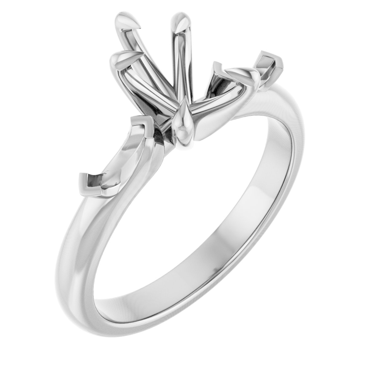 Claw-Prong Three-Stone Engagement Ring