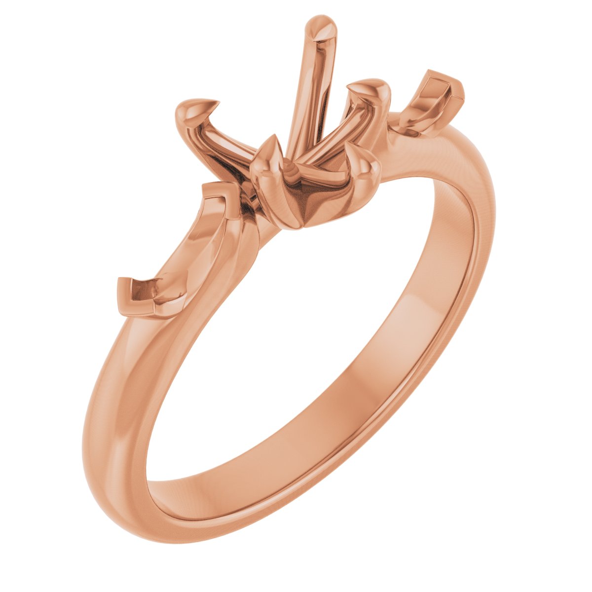 Claw-Prong Three-Stone Engagement Ring