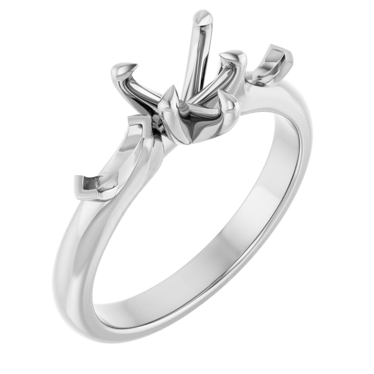 Claw-Prong Three-Stone Engagement Ring