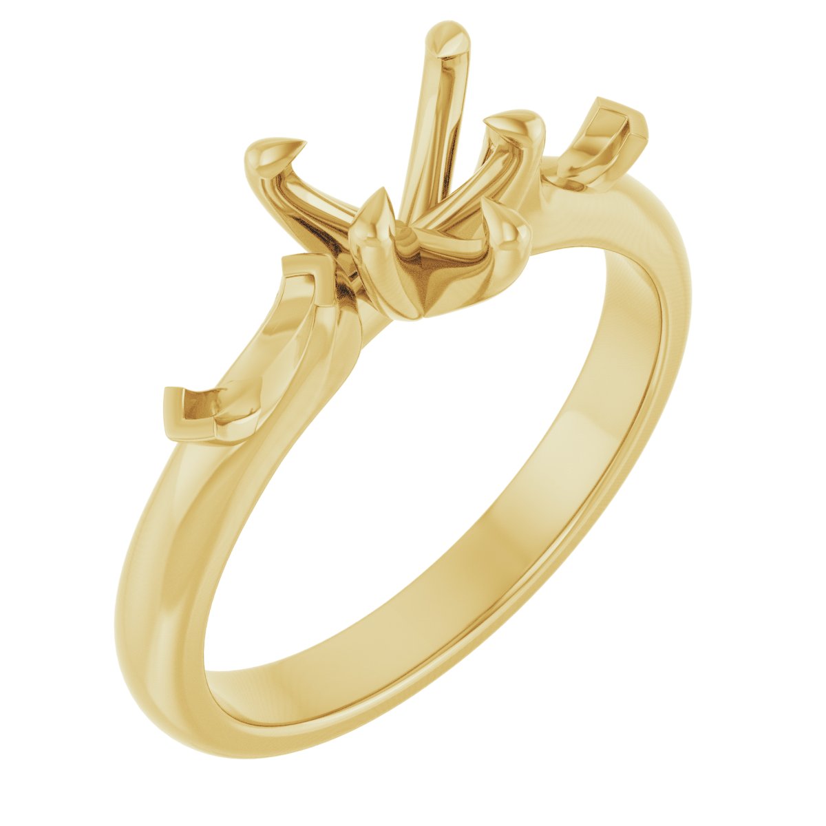 Claw-Prong Three-Stone Engagement Ring