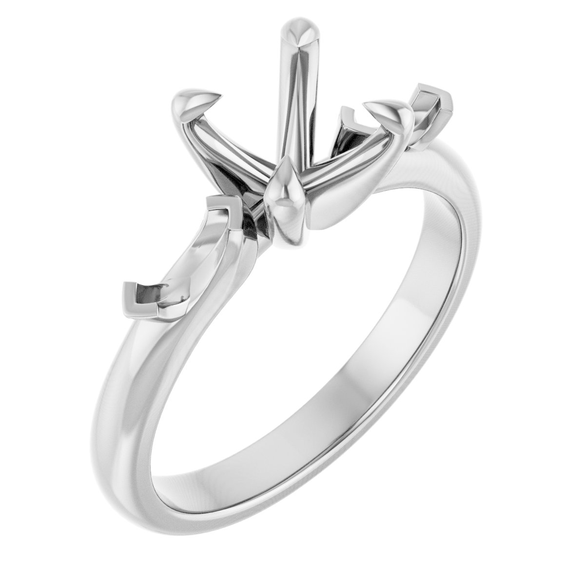 Claw-Prong Three-Stone Engagement Ring