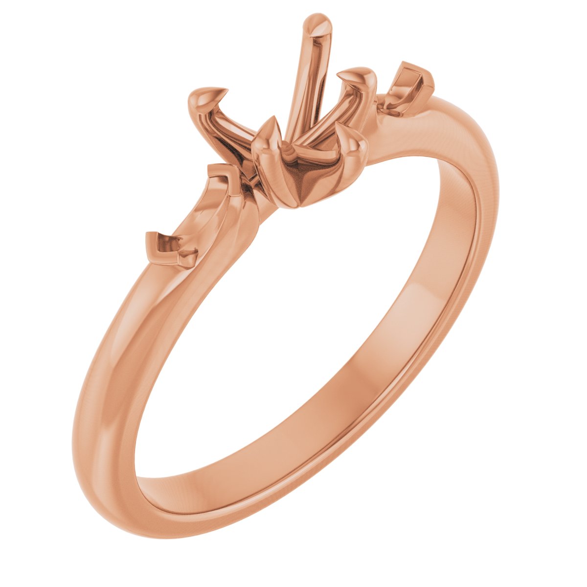 Claw-Prong Three-Stone Engagement Ring