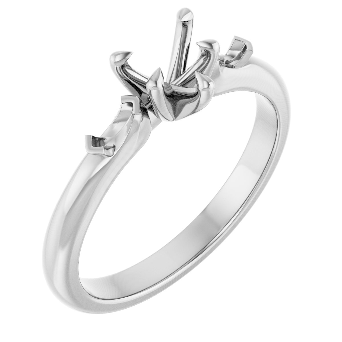 Claw-Prong Three-Stone Engagement Ring