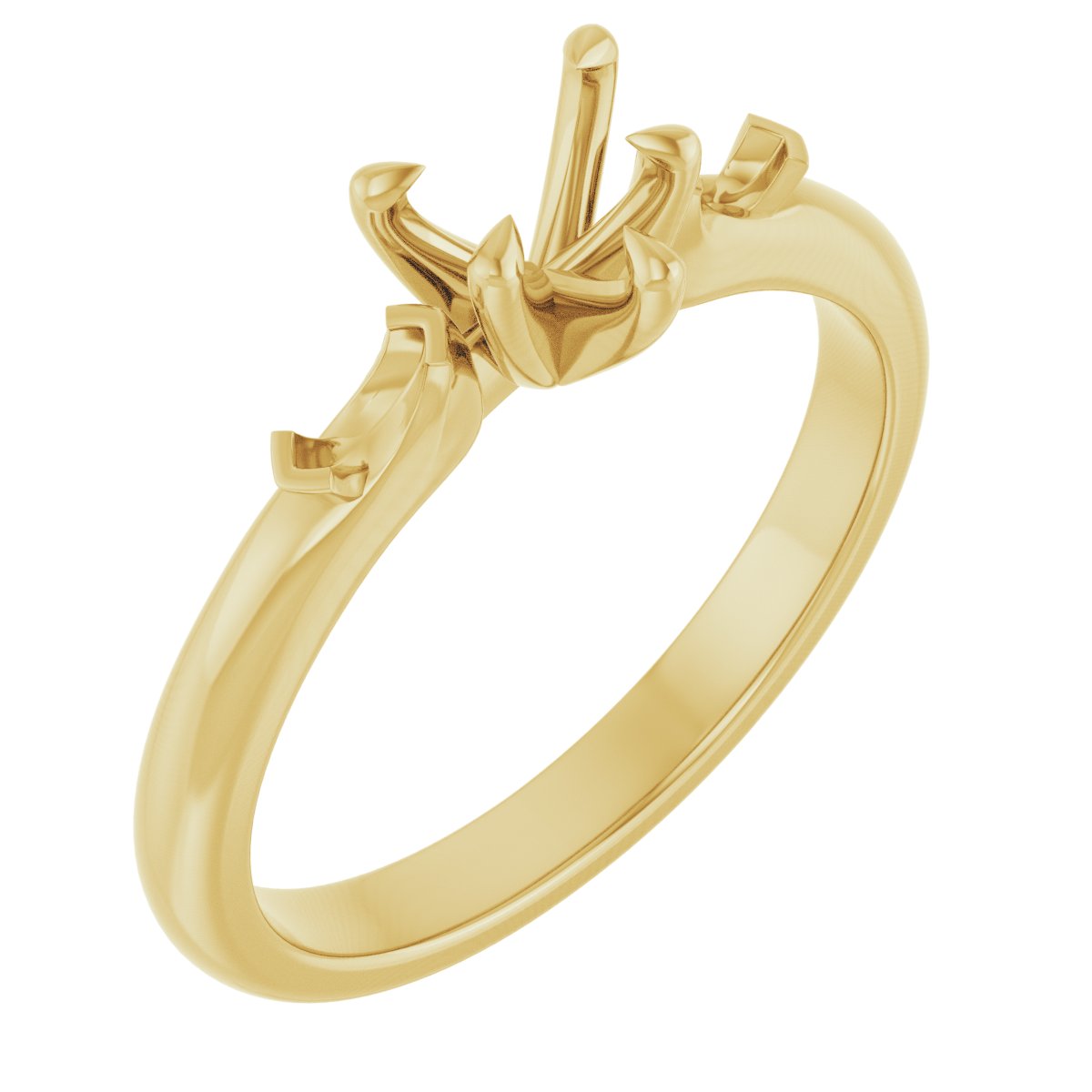 Claw-Prong Three-Stone Engagement Ring