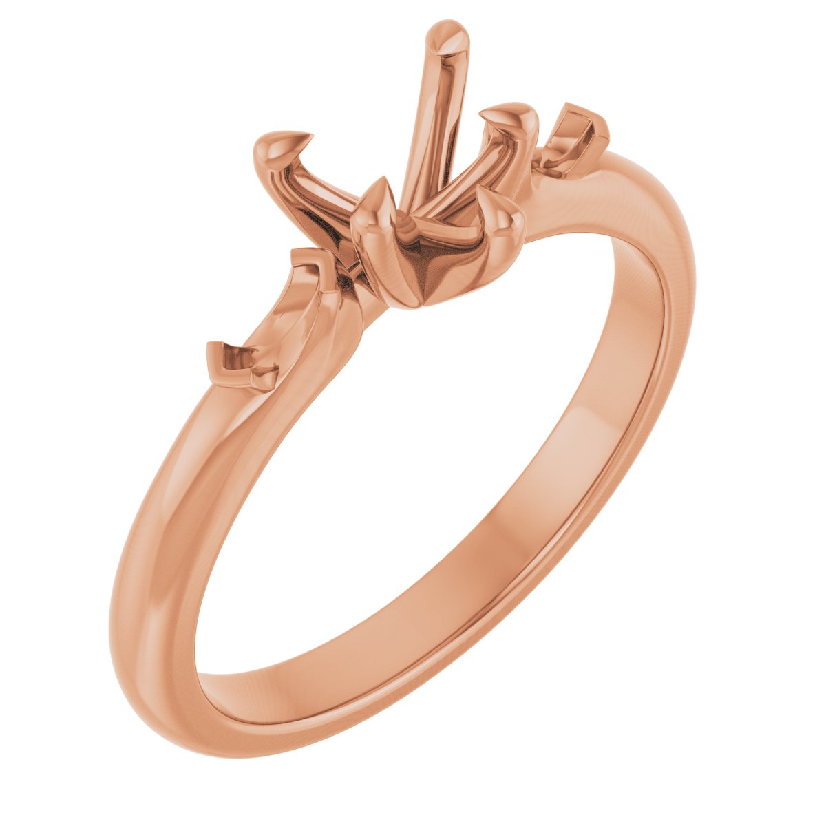 Claw-Prong Three-Stone Engagement Ring