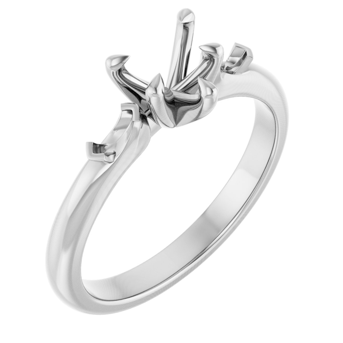 Claw-Prong Three-Stone Engagement Ring