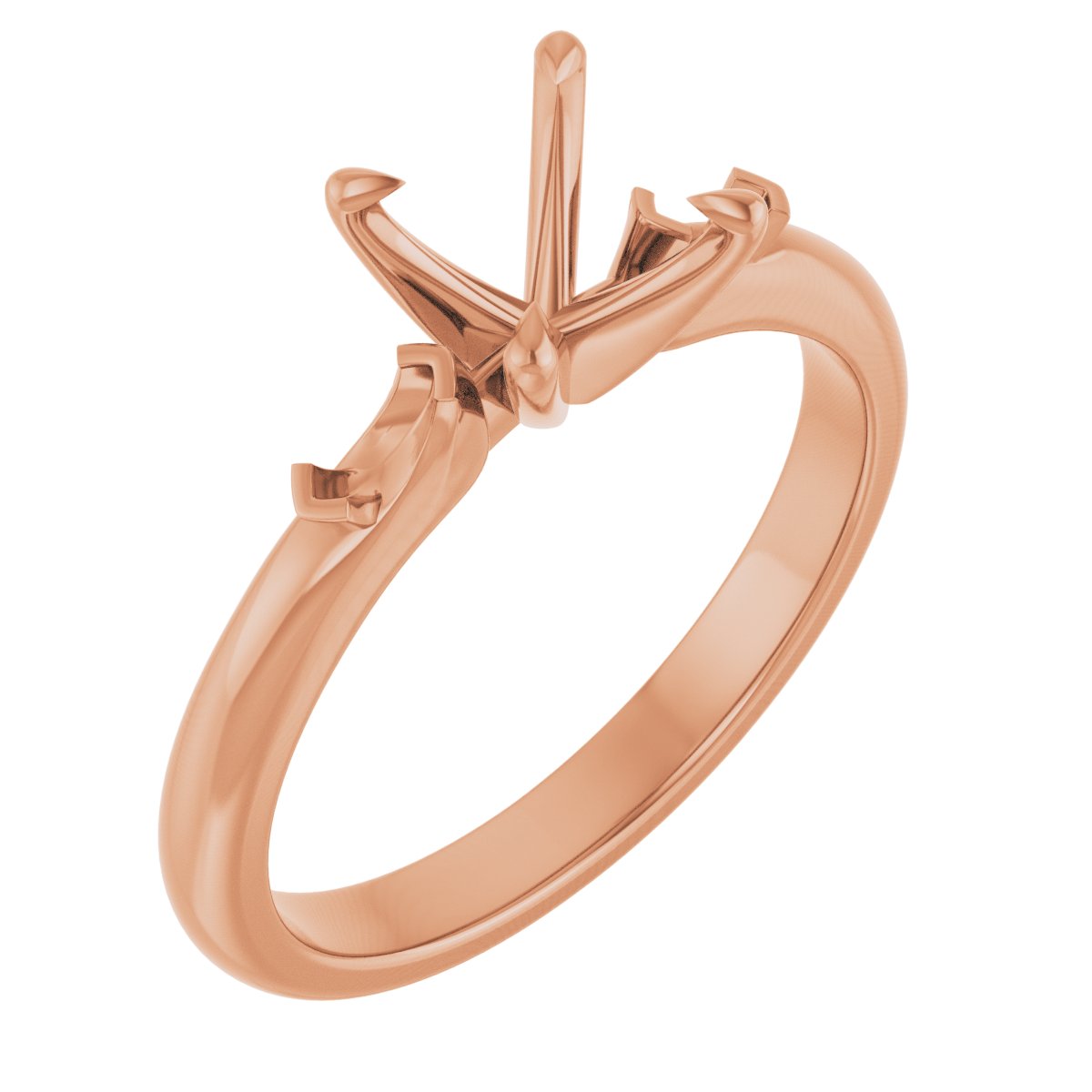 Claw-Prong Three-Stone Engagement Ring