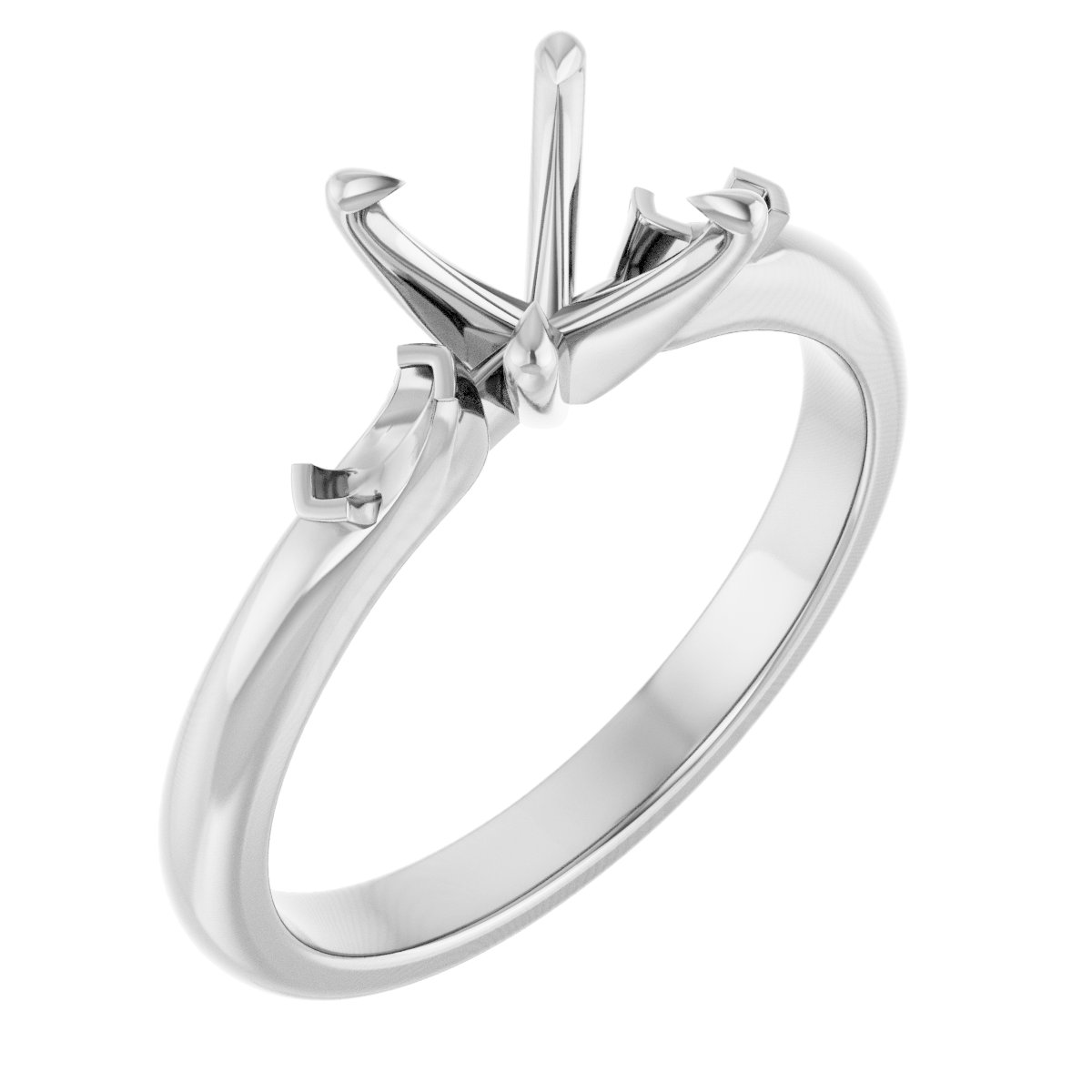 Claw-Prong Three-Stone Engagement Ring