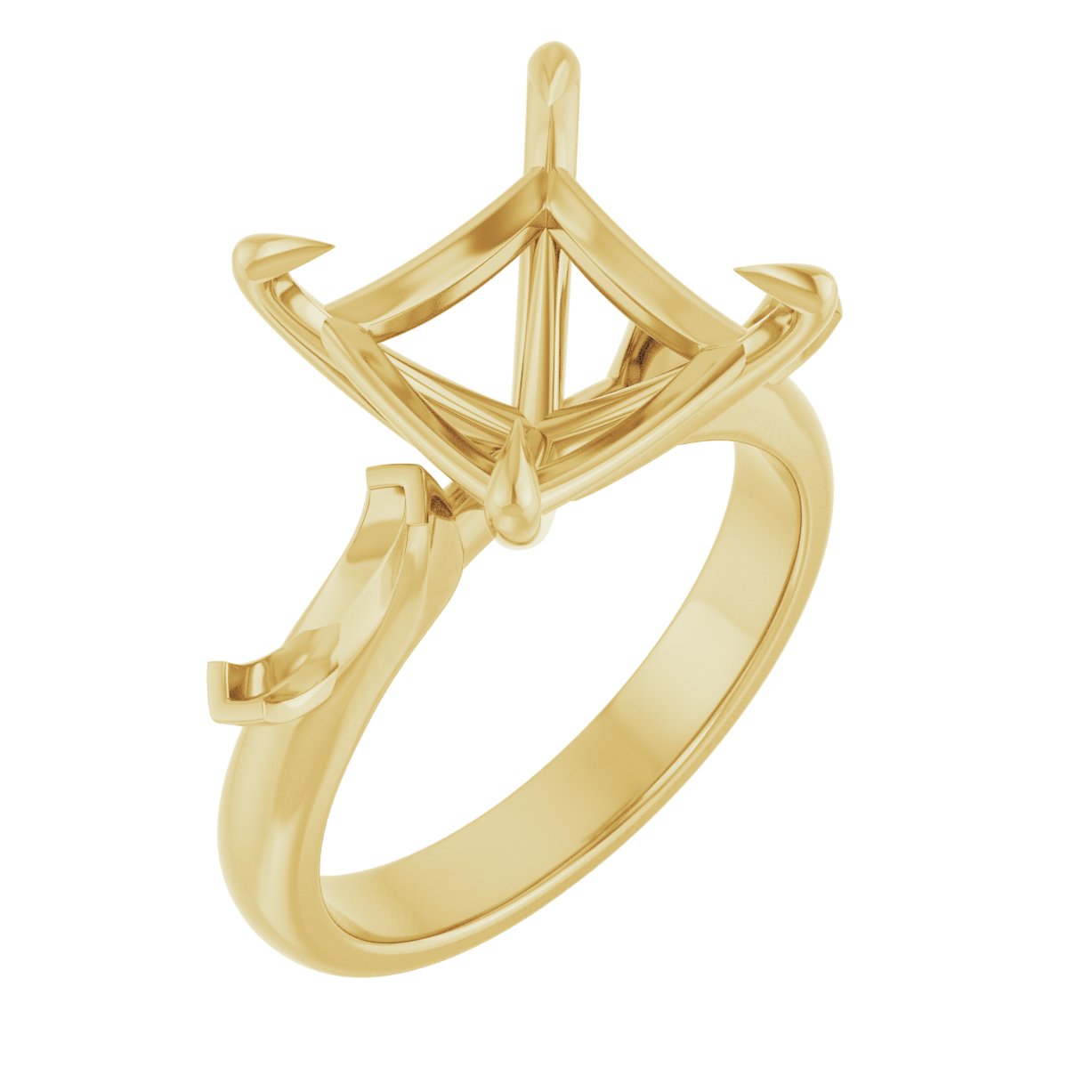 Claw-Prong Three-Stone Engagement Ring