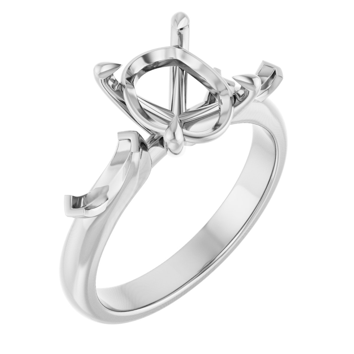 Claw-Prong Three-Stone Engagement Ring