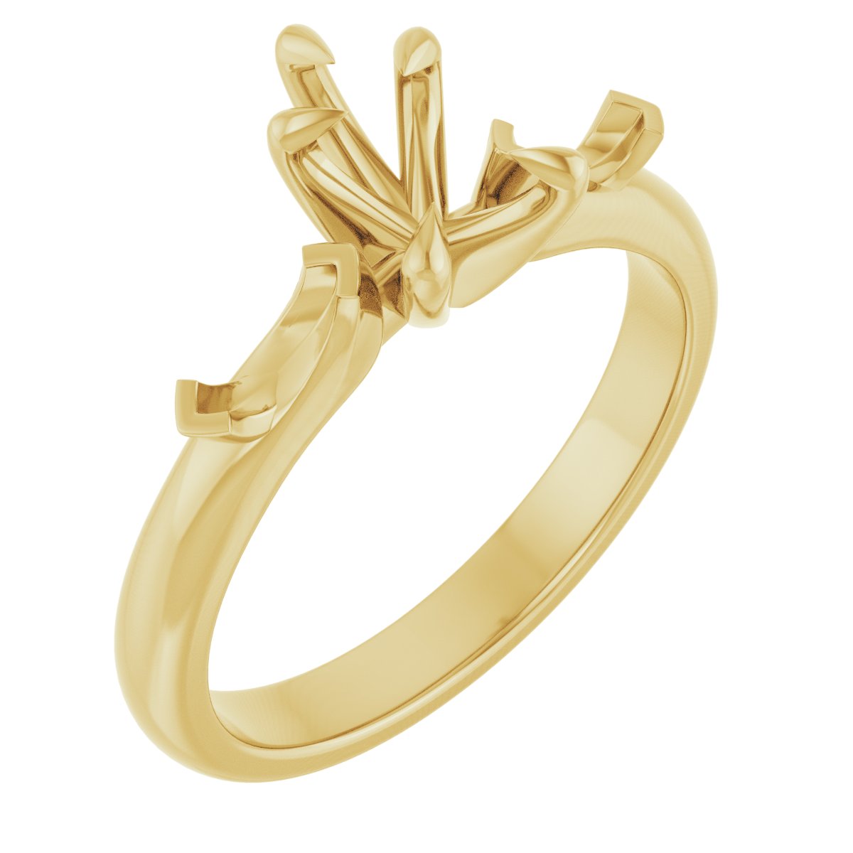 Claw-Prong Three-Stone Engagement Ring