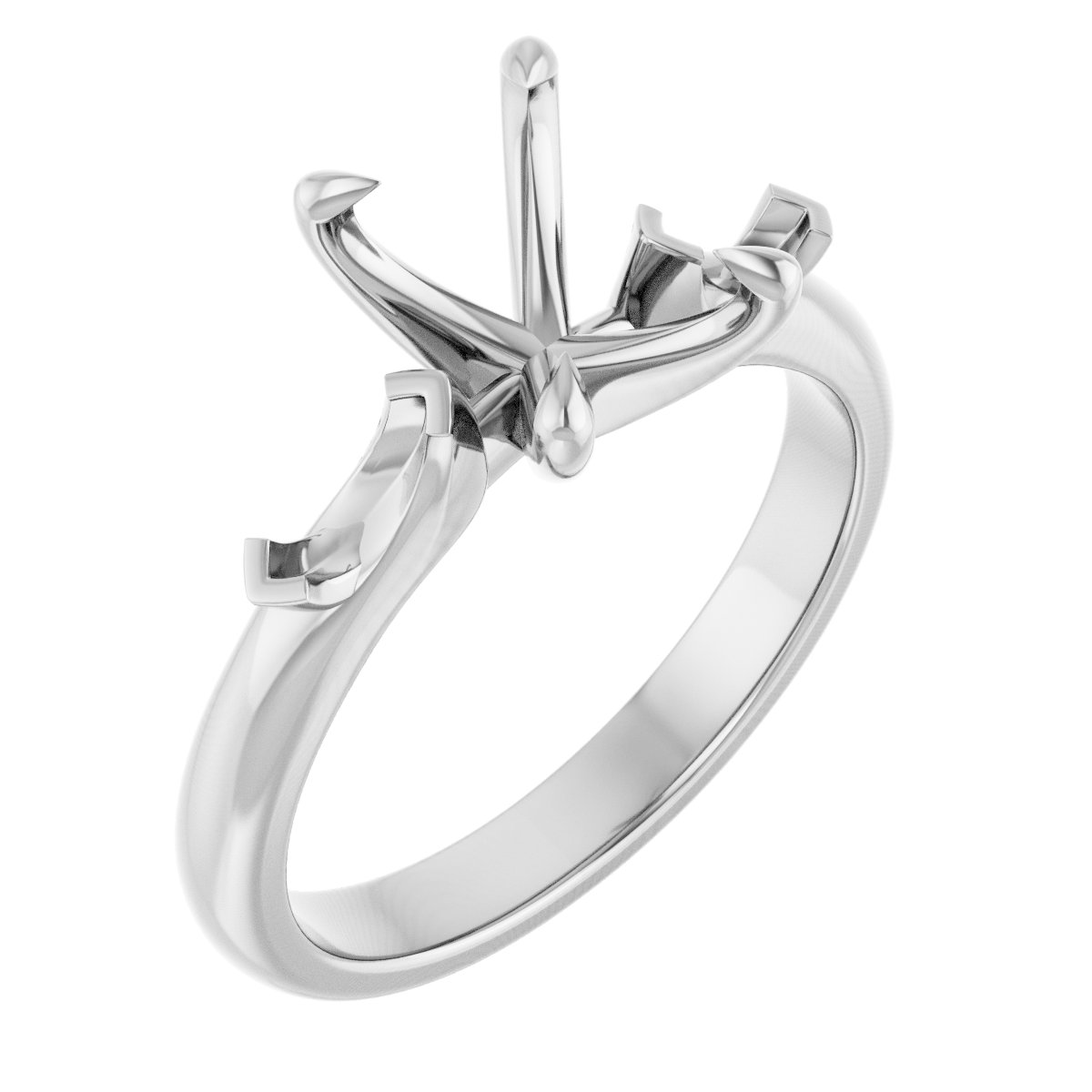 Claw-Prong Three-Stone Engagement Ring