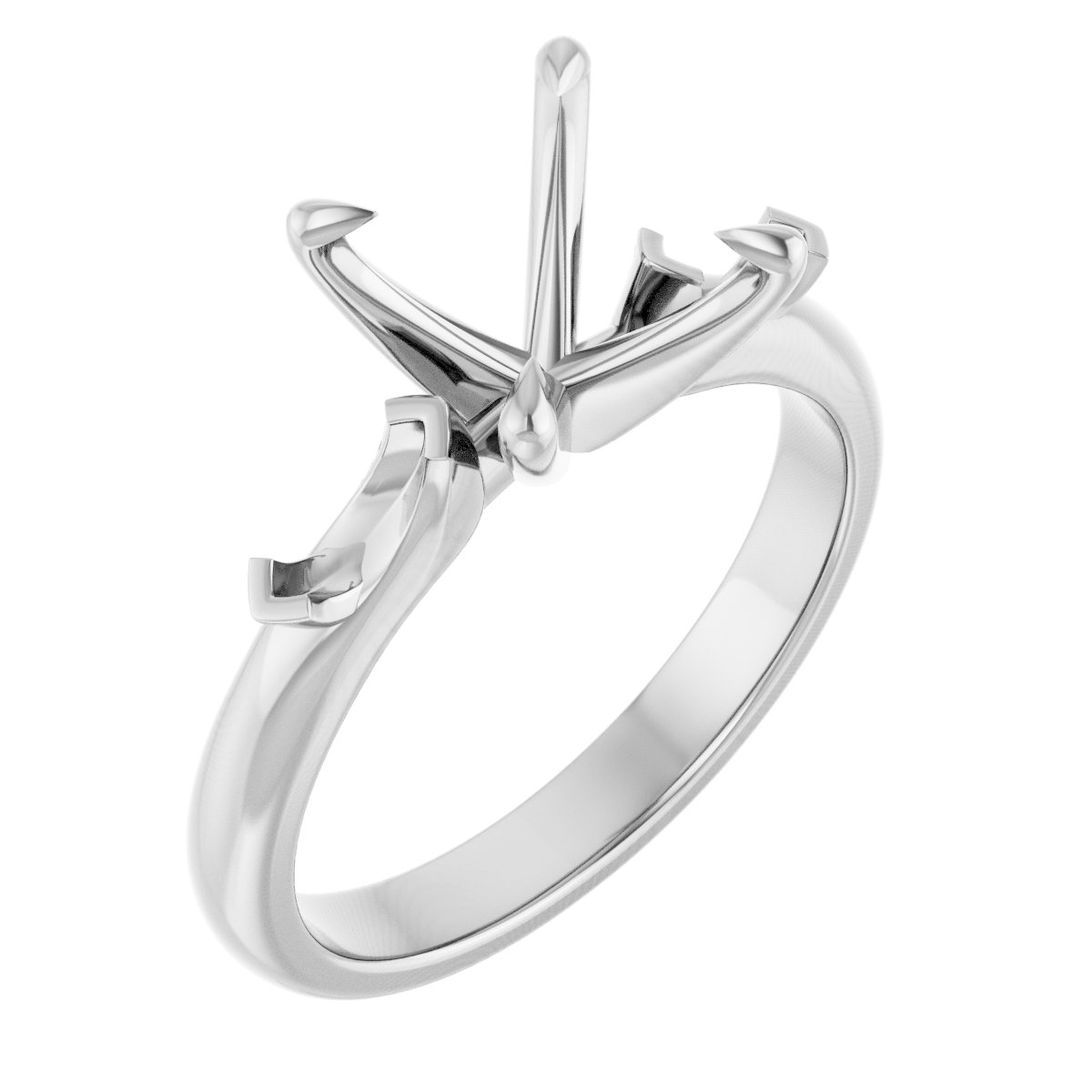 Claw-Prong Three-Stone Engagement Ring
