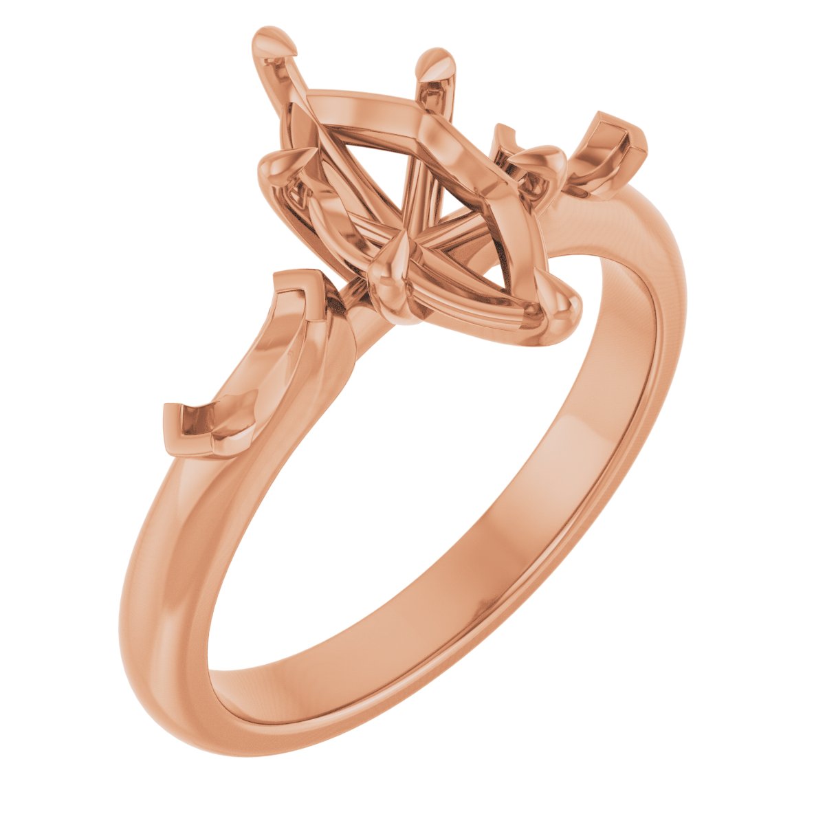 Claw-Prong Three-Stone Engagement Ring