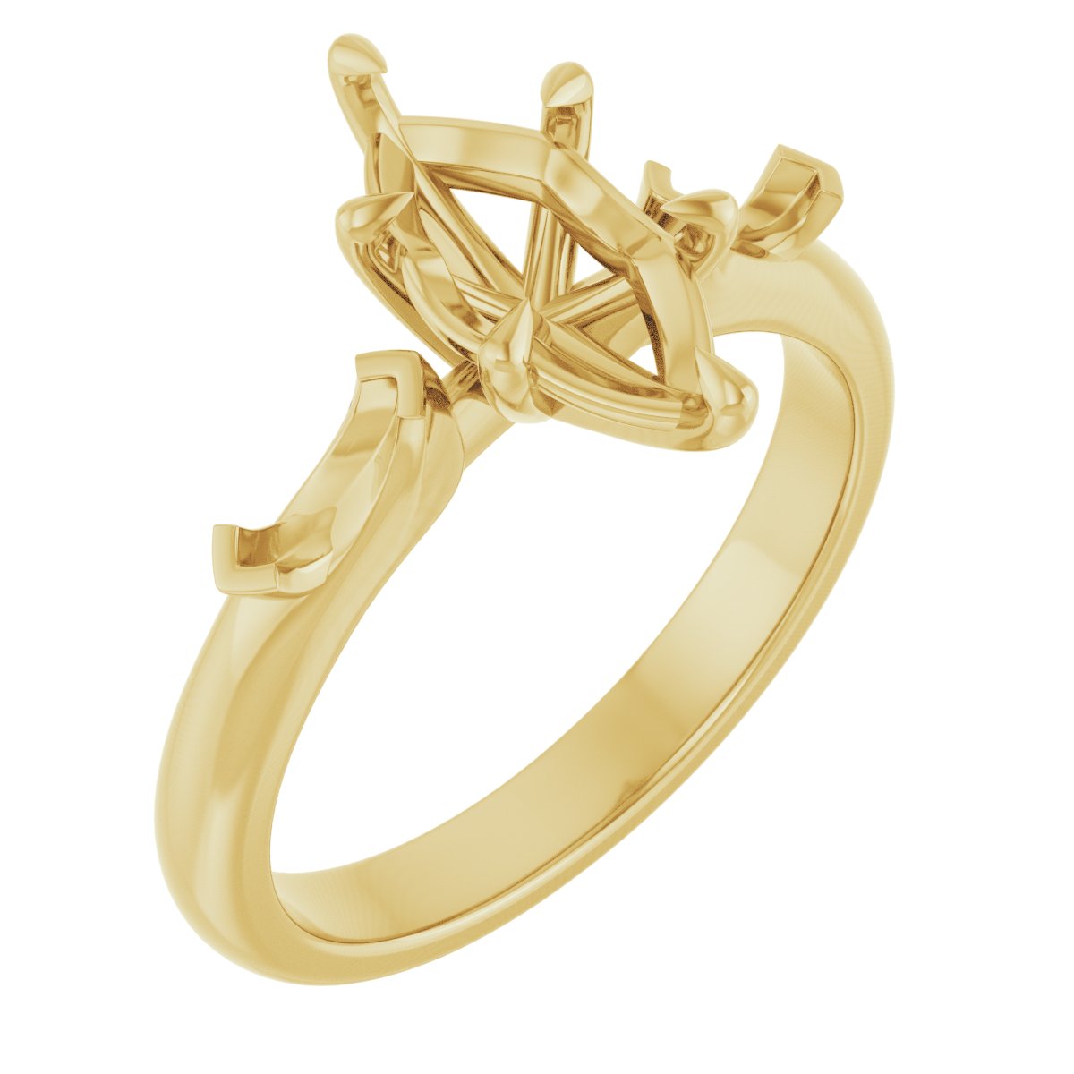 Claw-Prong Three-Stone Engagement Ring
