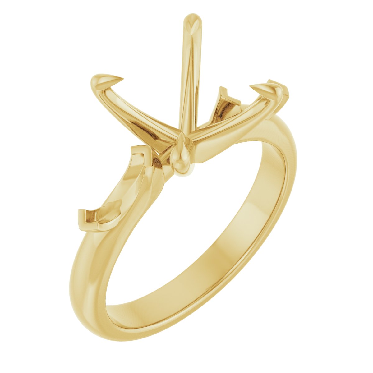 Claw-Prong Three-Stone Engagement Ring