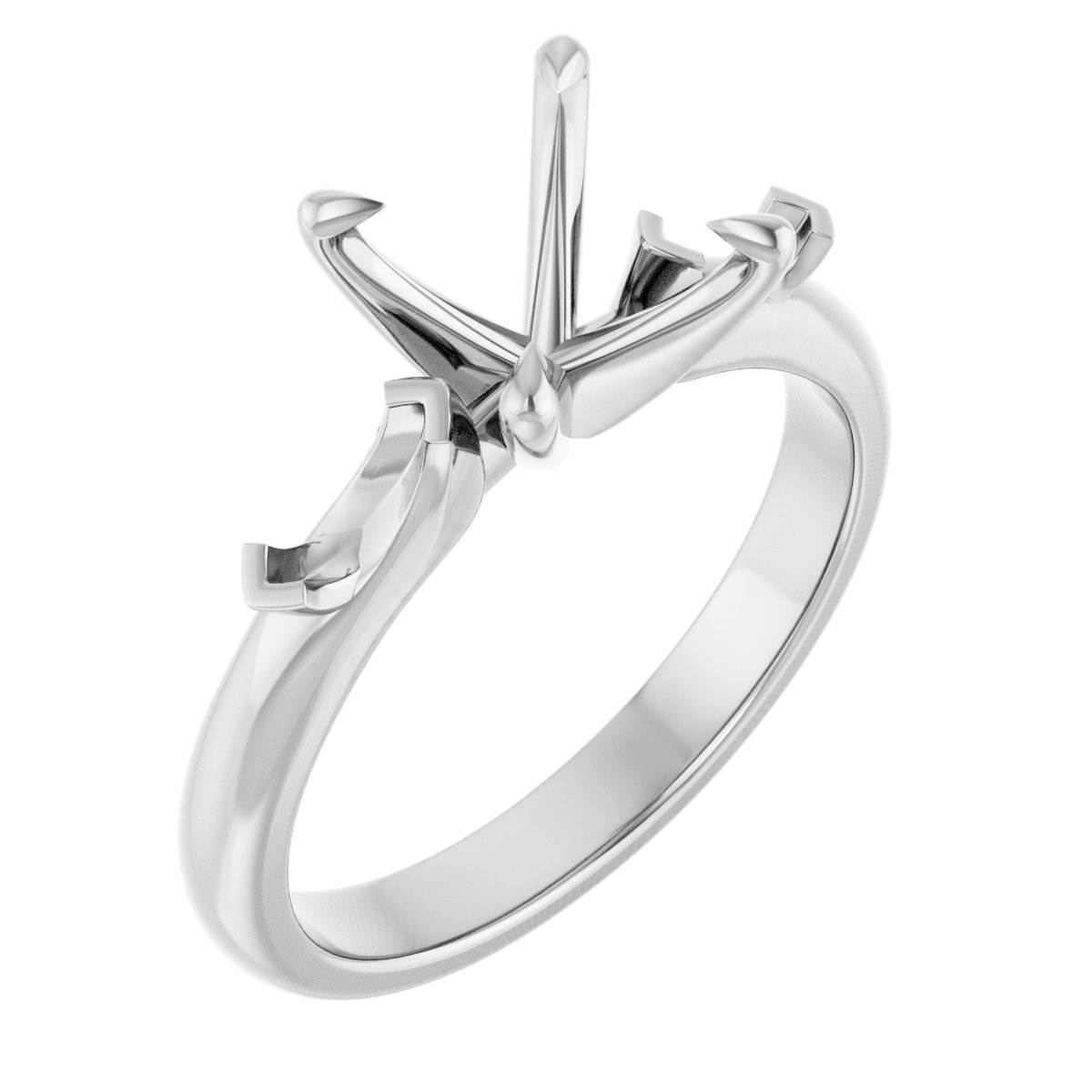 Claw-Prong Three-Stone Engagement Ring