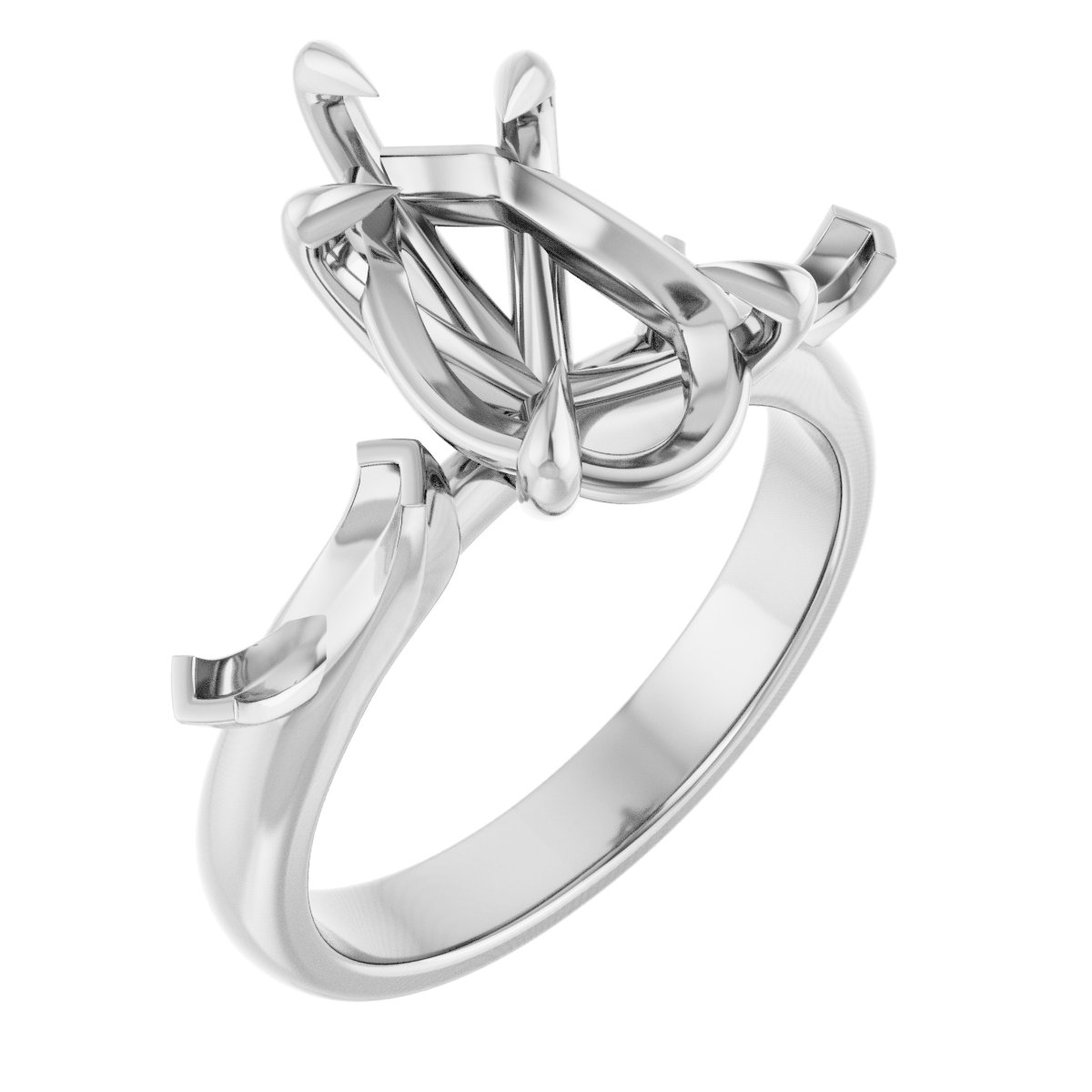 Claw-Prong Three-Stone Engagement Ring