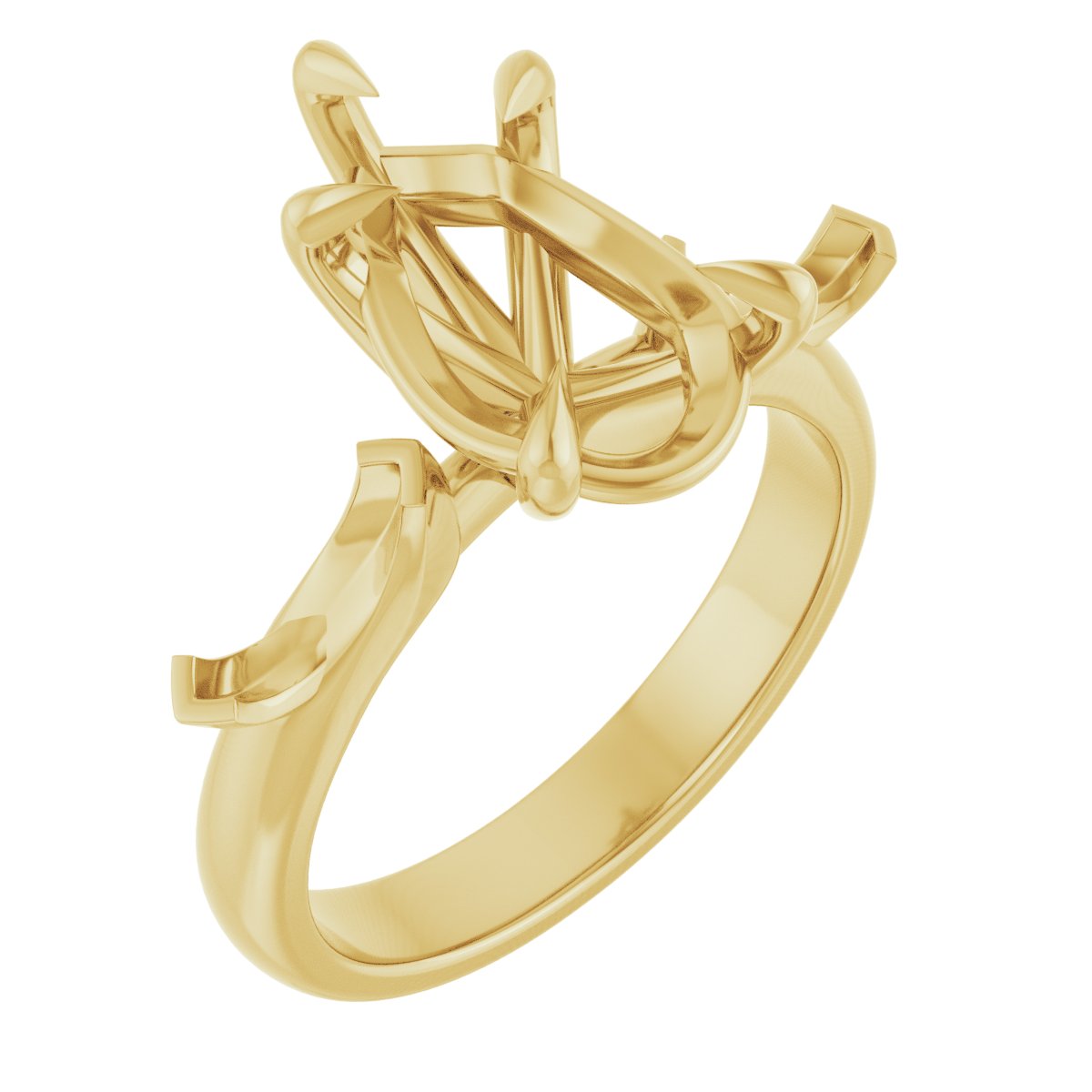 Claw-Prong Three-Stone Engagement Ring