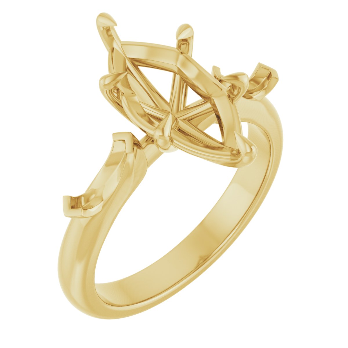 Claw-Prong Three-Stone Engagement Ring
