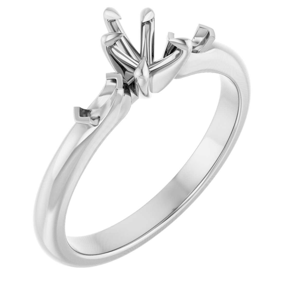 Claw-Prong Three-Stone Engagement Ring