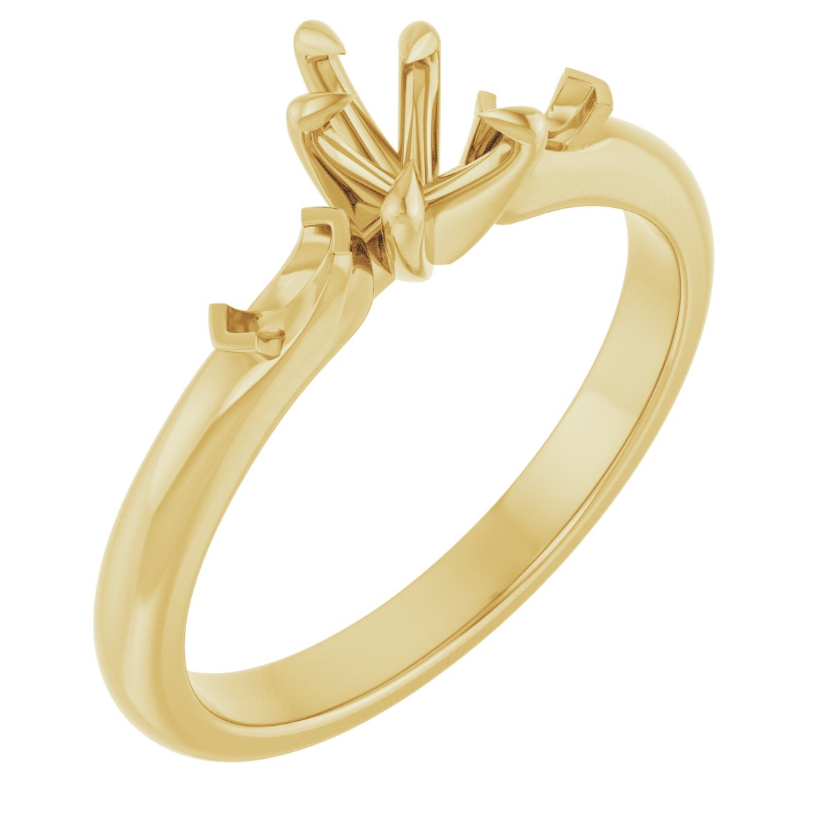 Claw-Prong Three-Stone Engagement Ring