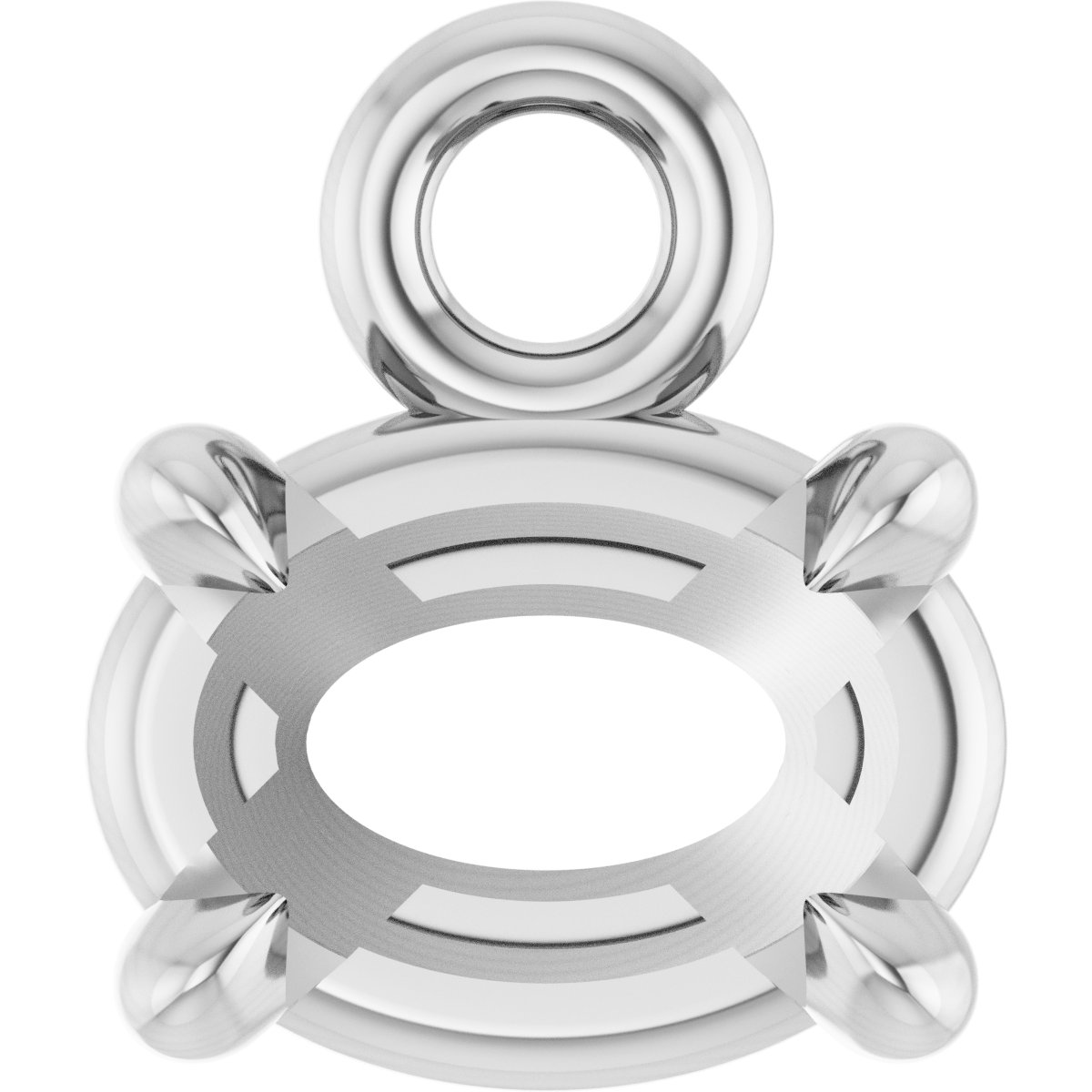 Oval 4-Prong Claw Dangle