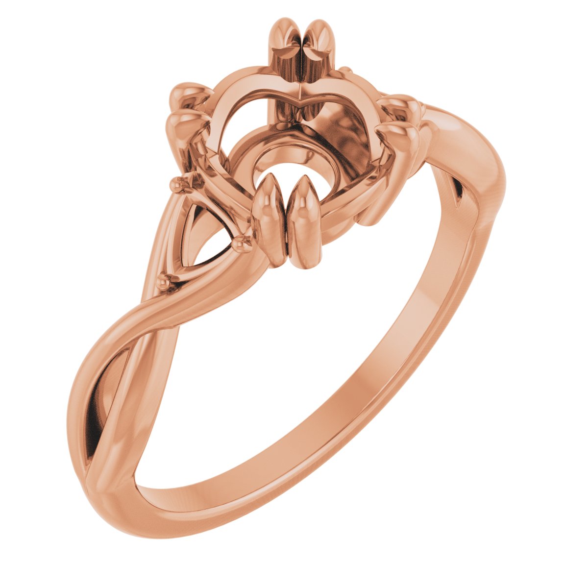 Double Claw-Prong Three-Stone Engagement Ring or Band