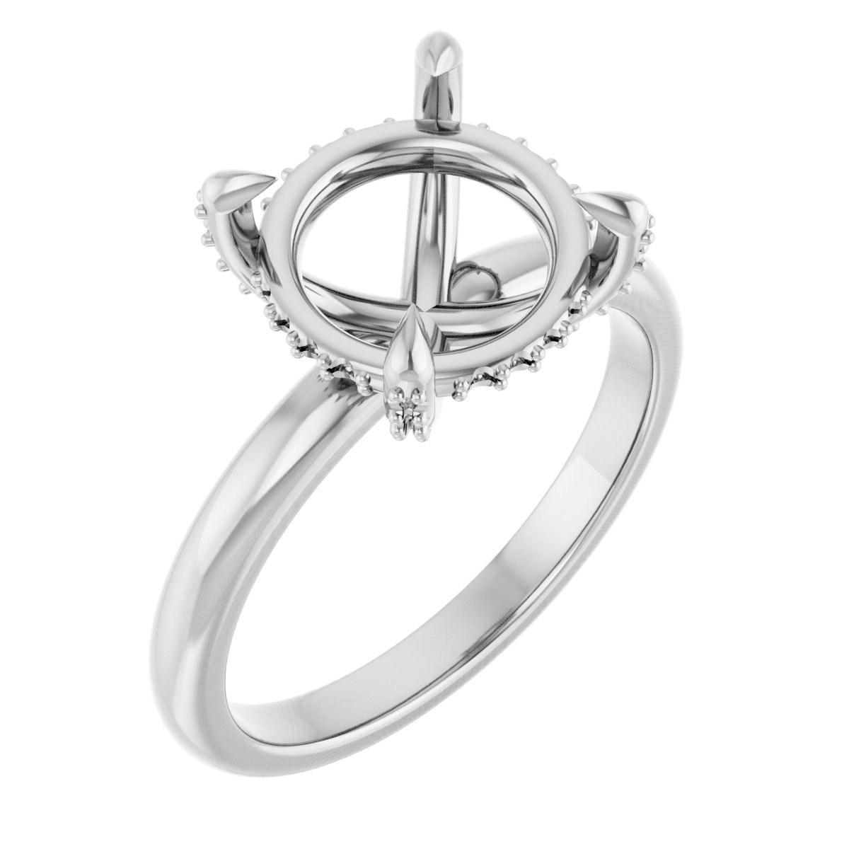 Claw-Prong Hidden Halo-Style Engagement Ring