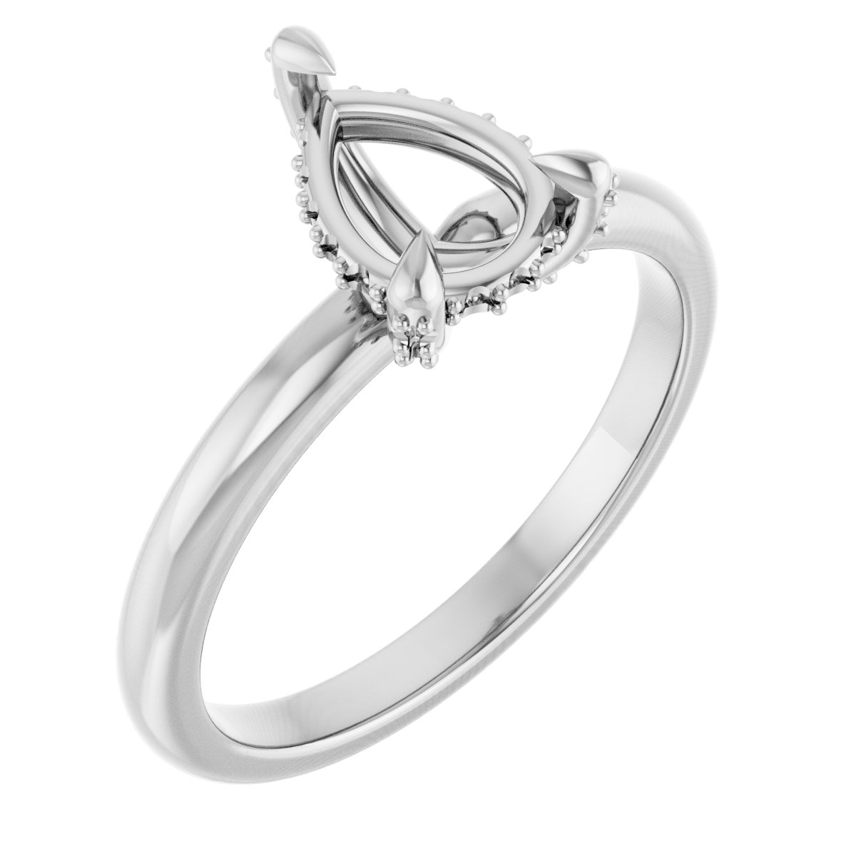 Claw-Prong Hidden Halo-Style Engagement Ring