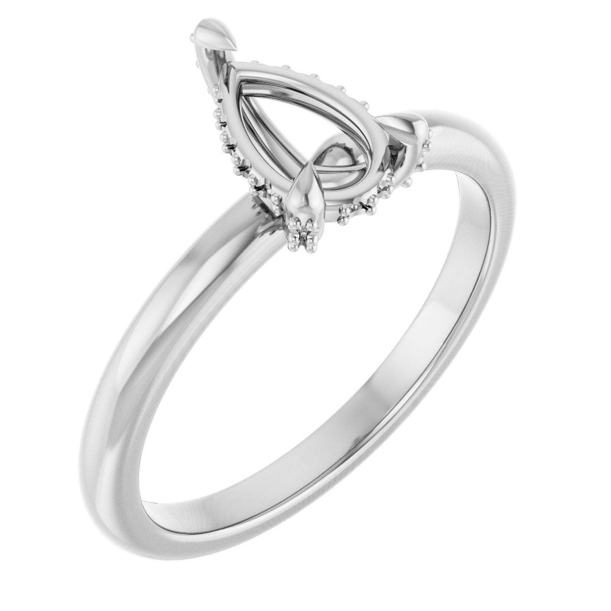 Claw-Prong Hidden Halo-Style Engagement Ring