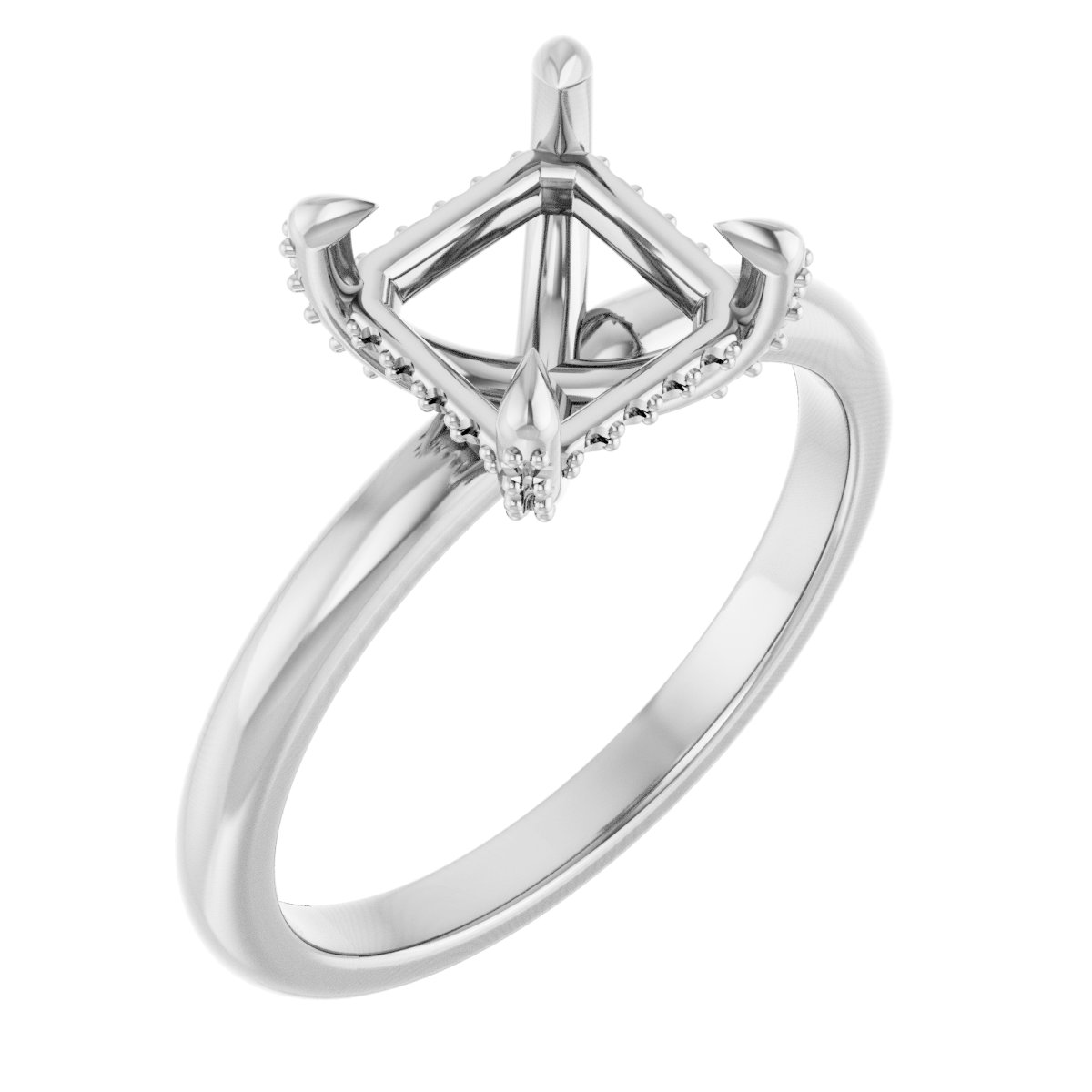 Claw-Prong Hidden Halo-Style Engagement Ring