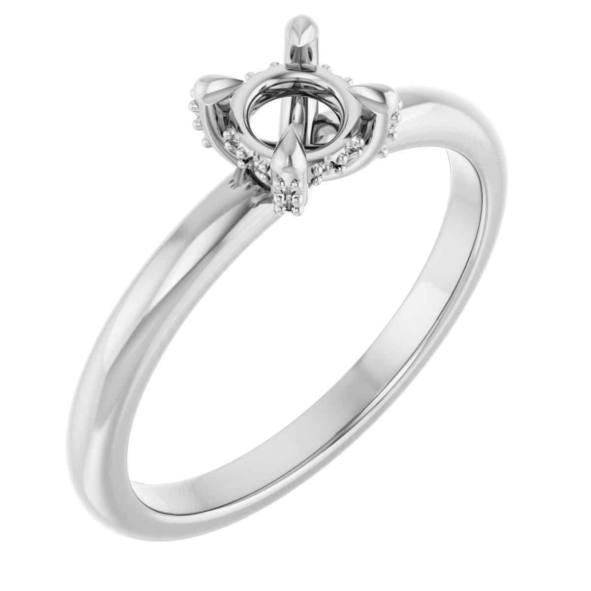 Claw-Prong Hidden Halo-Style Engagement Ring
