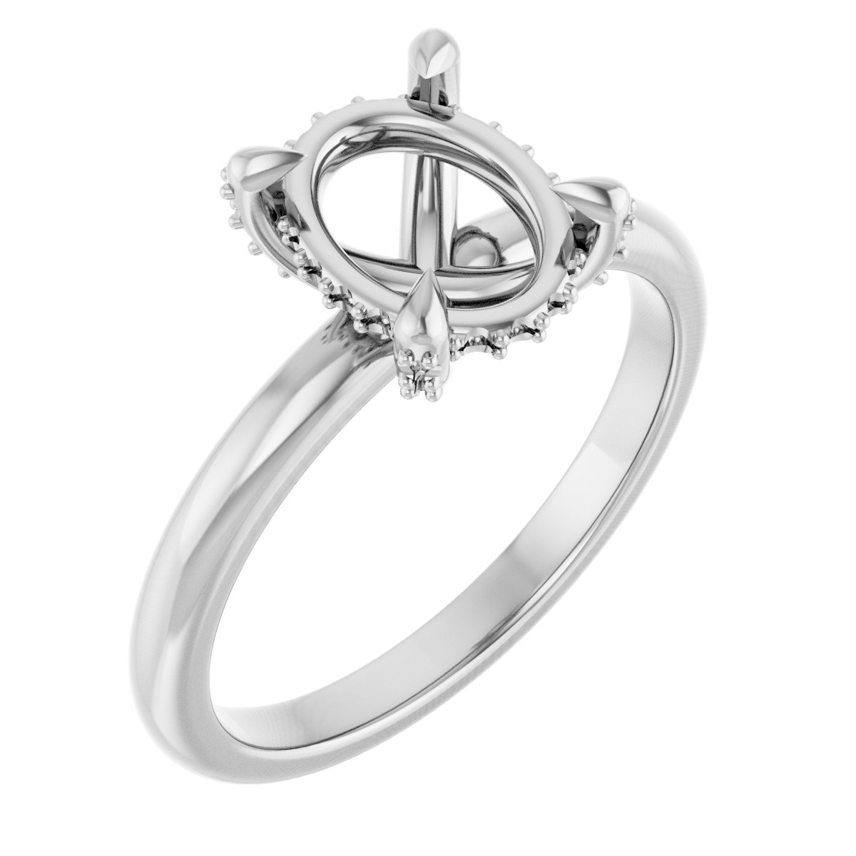 Claw-Prong Hidden Halo-Style Engagement Ring