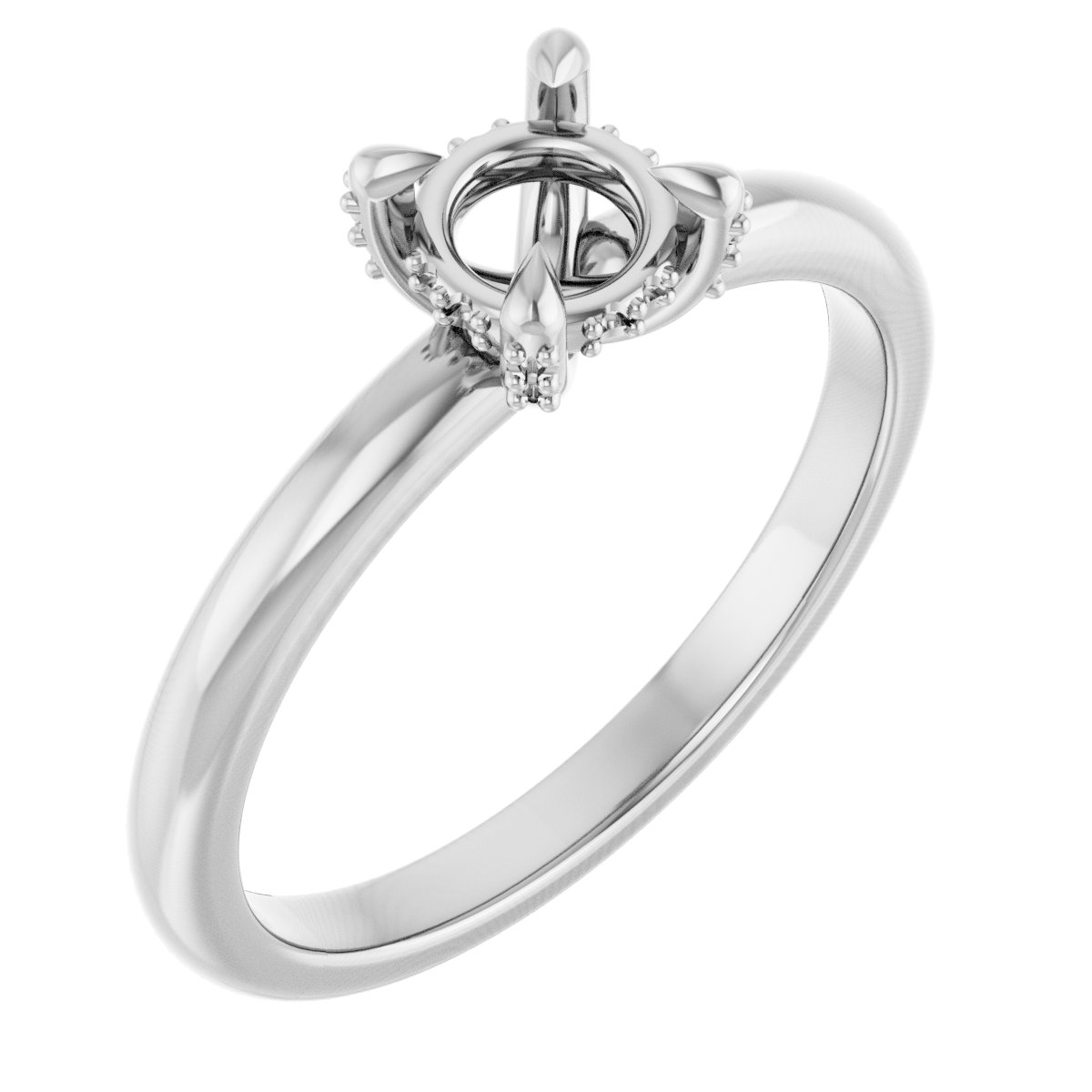 Claw-Prong Hidden Halo-Style Engagement Ring